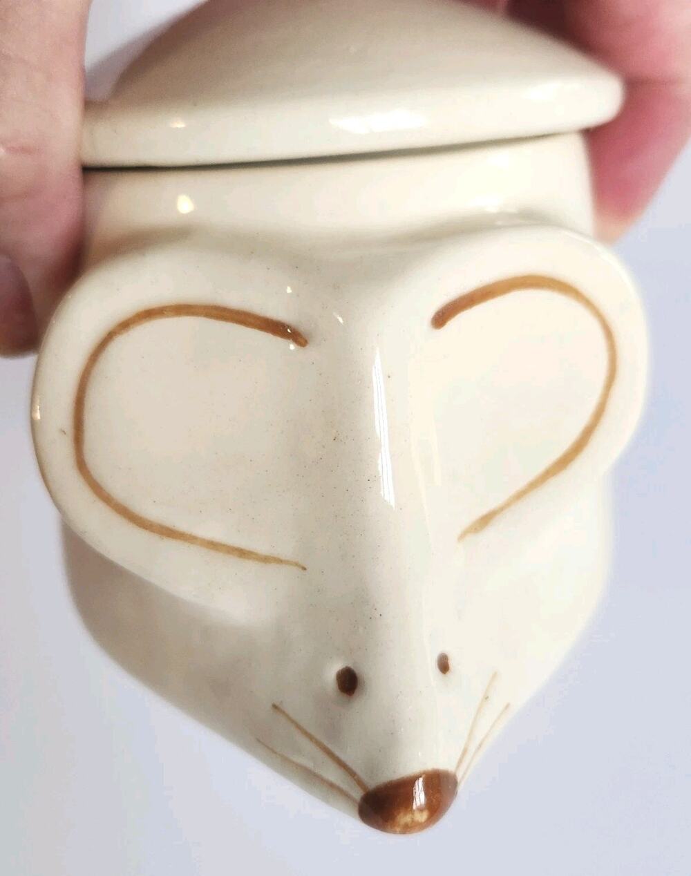 Rare Vintage McCoy MC Kitsch Novelty MOUSE Pottery Sugar Bowl USA